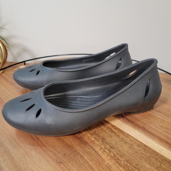 CROCS Kelli Black Ballet Flats Size 7 - Picture 5 of 15